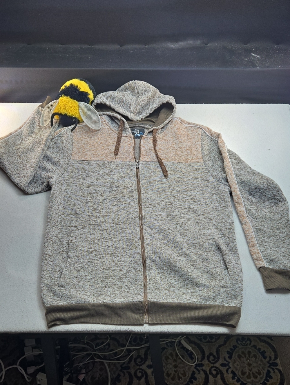 The North Pole Full Zip Hoodie Light Brown / Heathered Gray